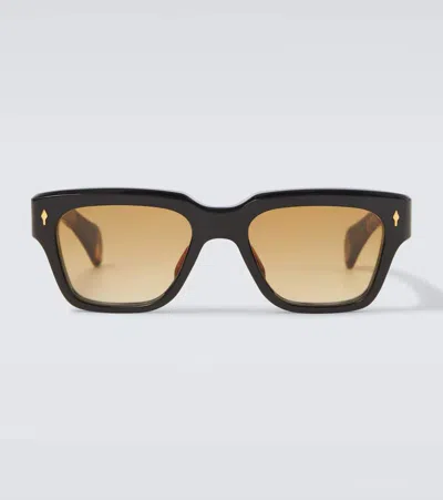 Jacques Marie Mage Fellini Square Sunglasses In Brown