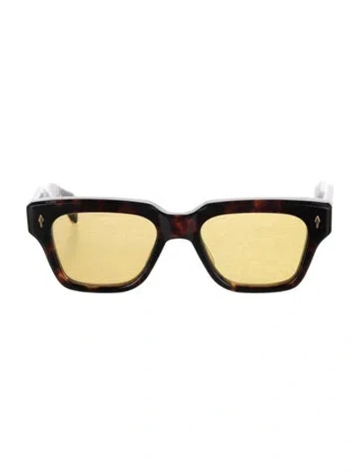 Pre-owned Jacques Marie Mage Fellini Square Sunglasses In Brown