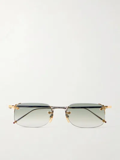 Jacques Marie Mage Fonda Rimless Silver-tone Titanium Sunglasses In Gold