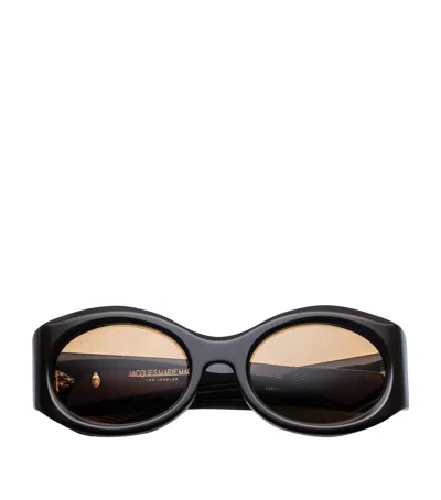 Jacques Marie Mage Gia Oval Sunglasses In Brown