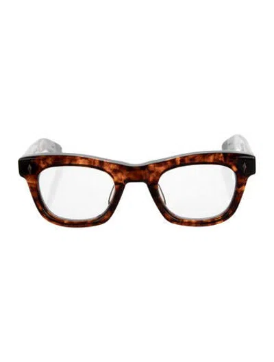 Pre-owned Jacques Marie Mage Godard Square Eyeglasses In Brown