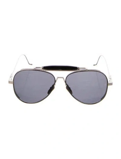 Pre-owned Jacques Marie Mage Gonzo Aviator Sunglasses In Silver