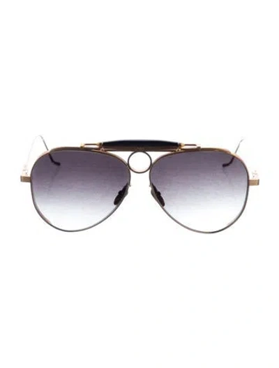 Pre-owned Jacques Marie Mage Gonzo Duke Aviator Sunglasses In Gold/metallic