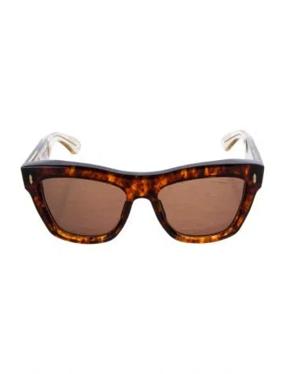 Pre-owned Jacques Marie Mage Gordon Wayfarer Sunglasses In Brown