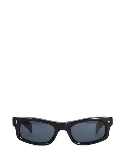 Jacques Marie Mage Initials Rectangle-frame Sunglasses In Black