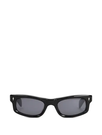 Jacques Marie Mage Initials Rectangle-frame Sunglasses In Black