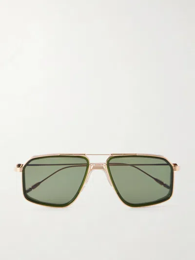 Jacques Marie Mage Jagger Aviator-style Gold-tone Titanium Sunglasses In Multi