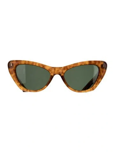 Pre-owned Jacques Marie Mage Kelly Cat-eye Sunglasses In Brown