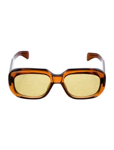 Pre-owned Jacques Marie Mage Kobo Square Sunglasses In Brown