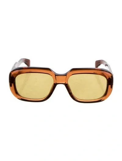 Pre-owned Jacques Marie Mage Kobo Square Sunglasses In Brown/silver