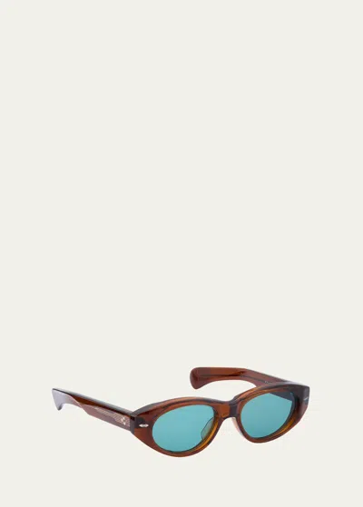 Jacques Marie Mage Krasner Acetate Cat-eye Sunglasses In Hickory