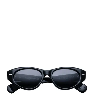 Jacques Marie Mage Krasner Oval Sunglasses In Black