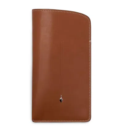 Jacques Marie Mage Leather Circa Sunglasses Slip Case In Brown