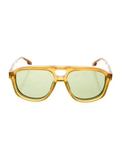 Pre-owned Jacques Marie Mage Leonard Aviator Sunglasses In Yellow