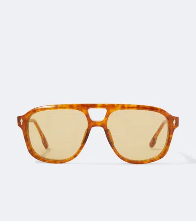 Jacques Marie Mage Leonard Navigator Sunglasses In Brown