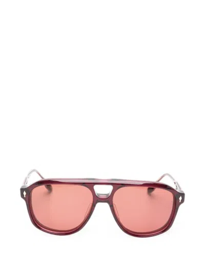 Jacques Marie Mage Leonard Sunglasses In Red