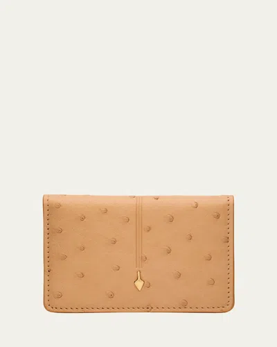 Jacques Marie Mage Men's Cassandre Ostrich Bifold Wallet In Tan