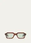 Jacques Marie Mage Men's Sandro Acetate Square Sunglasses In 11n-charbon