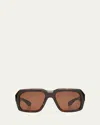 Jacques Marie Mage Men's Thundercloud Acetate Square Sunglasses In Agar