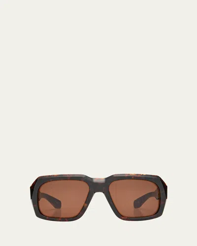 Jacques Marie Mage Men's Thundercloud Acetate Square Sunglasses In Agar