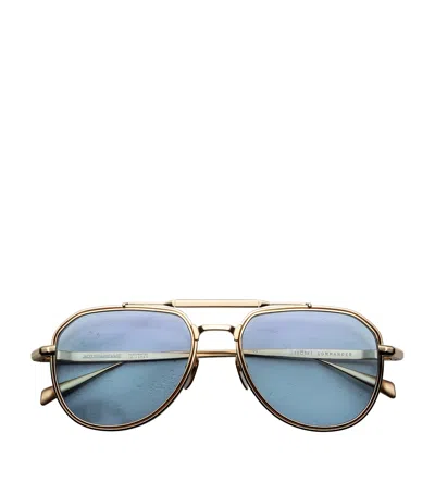 Jacques Marie Mage Metal Commander Sunglasses In Blue