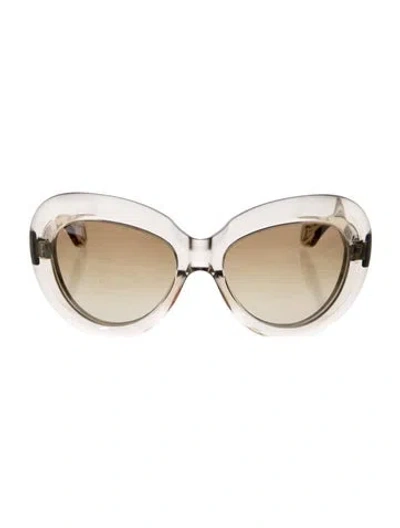 Pre-owned Jacques Marie Mage Monarch Oversize Sunglasses In Gold
