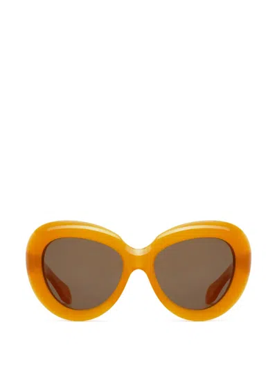 Jacques Marie Mage Monarch Round-frame Sunglasses In 오렌지
