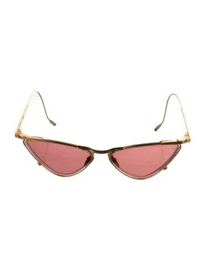Pre-owned Jacques Marie Mage Niki Cat-eye Sunglasses In Gold