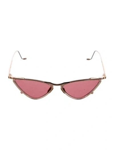 Pre-owned Jacques Marie Mage Niki Cat-eye Sunglasses In Gold
