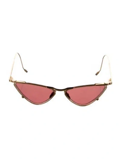Pre-owned Jacques Marie Mage Niki Cat-eye Sunglasses In Gold
