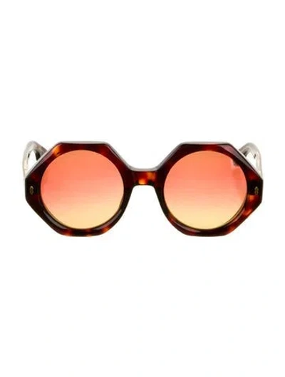 Pre-owned Jacques Marie Mage Pennylane Round Sunglasses In Brown