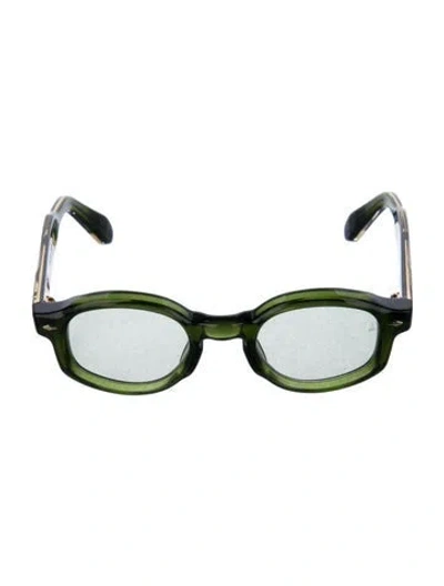 Pre-owned Jacques Marie Mage Petrus Round Sunglasses In Green