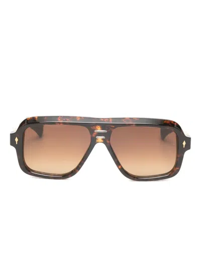 Jacques Marie Mage Pilot-frame Sunglasses In Brown