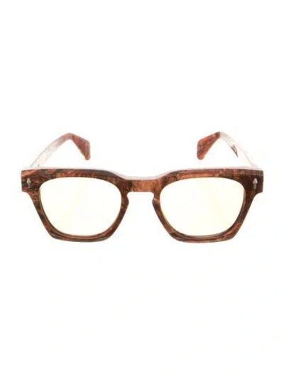 Pre-owned Jacques Marie Mage Rawlins Square Sunglasses In Brown