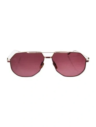 Pre-owned Jacques Marie Mage Reynold Aviator Sunglasses In Gold