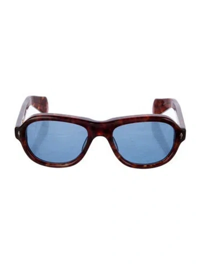 Pre-owned Jacques Marie Mage Richard Oversize Sunglasses In Brown