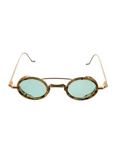 Pre-owned Jacques Marie Mage Round Tinted Sunglasses In Gold