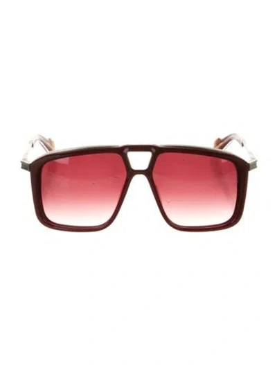 Pre-owned Jacques Marie Mage Savoy Oversize Sunglasses In Burgundy