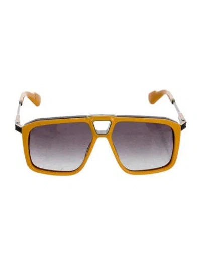 Pre-owned Jacques Marie Mage Savoy Square Sunglasses In Yellow