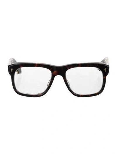 Pre-owned Jacques Marie Mage Square Eyeglasses In Brown