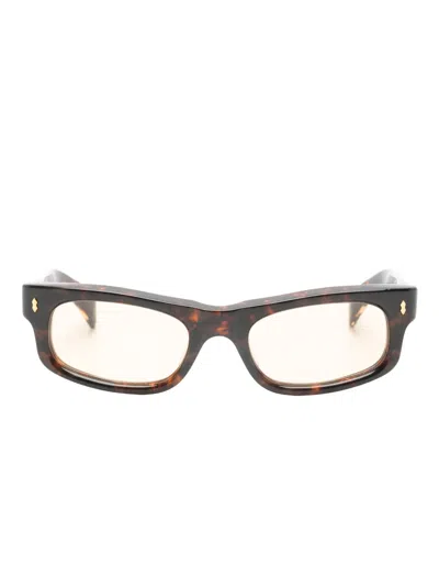 Jacques Marie Mage Square-frame Sunglasses In Brown