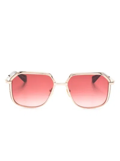 Jacques Marie Mage Square Frame Sunglasses In Pink