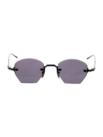 Pre-owned Jacques Marie Mage Square Mirrored Sunglasses In Black