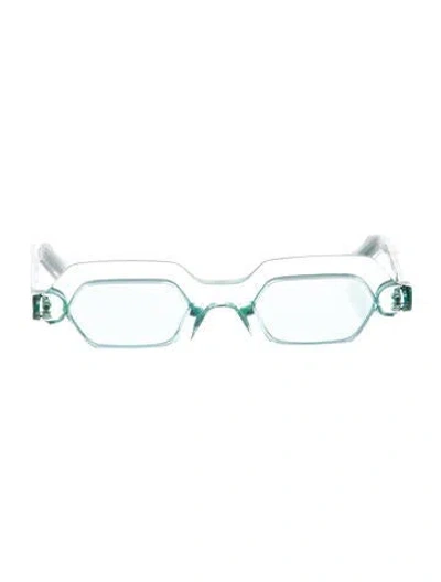 Pre-owned Jacques Marie Mage Square Tinted Sunglasses In Blue/white