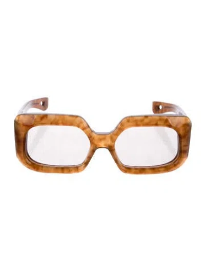 Pre-owned Jacques Marie Mage Starcastle Square Sunglasses In Brown
