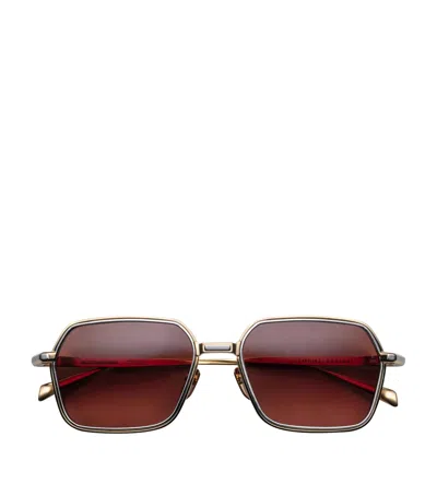 Jacques Marie Mage Titanium Admiral Sunglasses In Brown
