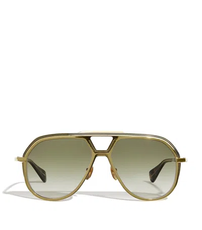 Jacques Marie Mage Titanium Aviator Lockheed Sunglasses In Green