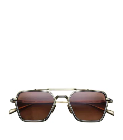 Jacques Marie Mage Titanium Commodore Sunglasses In Brown