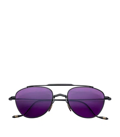 Jacques Marie Mage Titanium Flynn Aviator Sunglasses In Purple