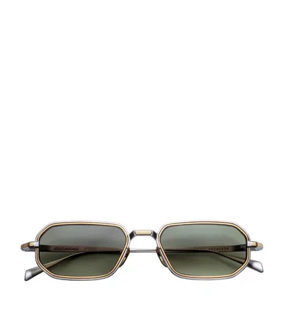 Jacques Marie Mage Titanium Squadron Irregular Sunglasses In Silver